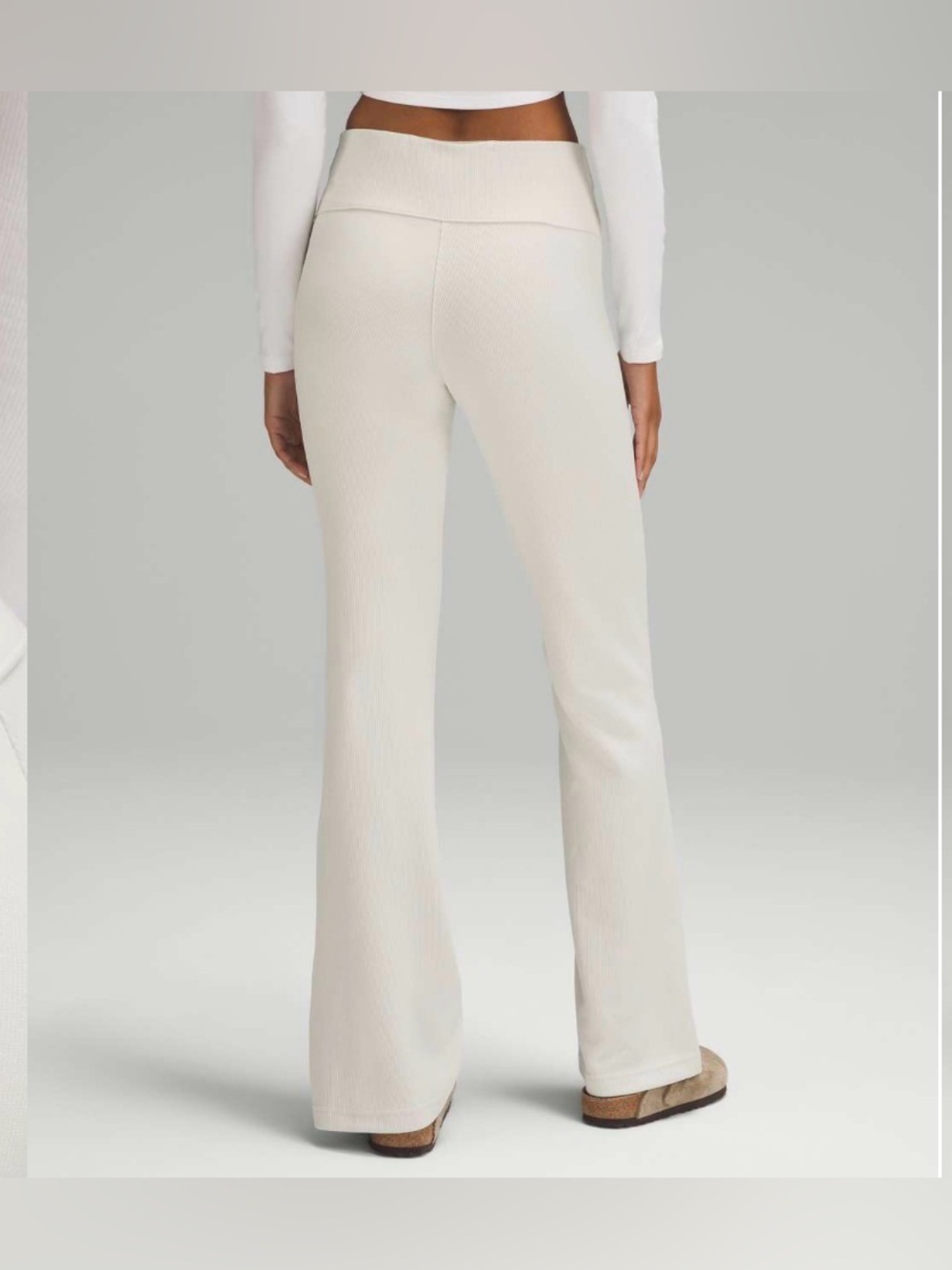 Lululemon Brushed Softstreme Ribbed Zip Flared Pant 32.5" Bone